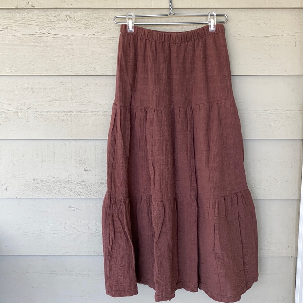 Vintage Cotton Textured Midi/Maxi Skirt Sz S
